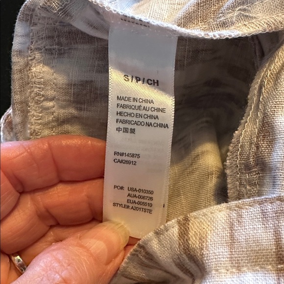 Amuse Society Brown and Cream Patterned Shorts Cotton Linen Blend - Picture 7 of 9